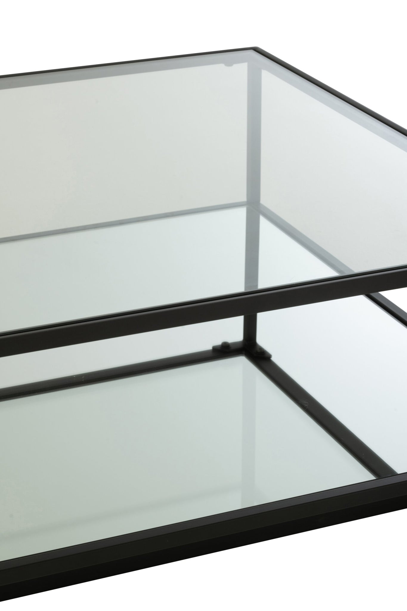 J-LINE SALONTAFEL IJZER/GLAS ZWART GROOT