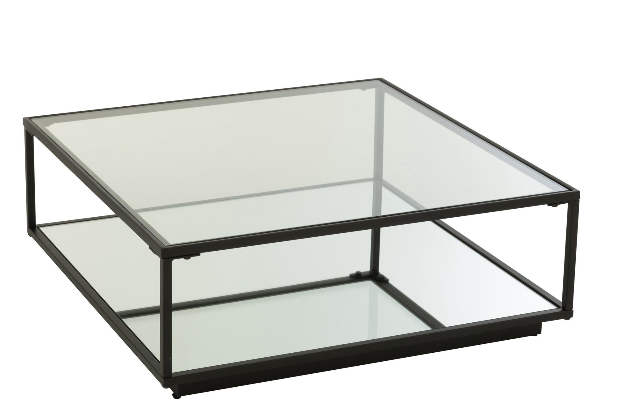 J-LINE SALONTAFEL IJZER/GLAS ZWART GROOT