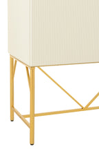Chest Of Drawers Mdf/Metal White/Gold Colored - Tuincentrum Lopik