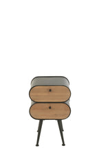 J-LINE KASTJE HOUT EN METAAL GRENENHOUT ZWART/LICHTBEIGE - Tuincentrum Lopik
