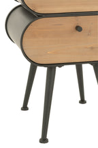 J-LINE KASTJE HOUT EN METAAL GRENENHOUT ZWART/LICHTBEIGE - Tuincentrum Lopik