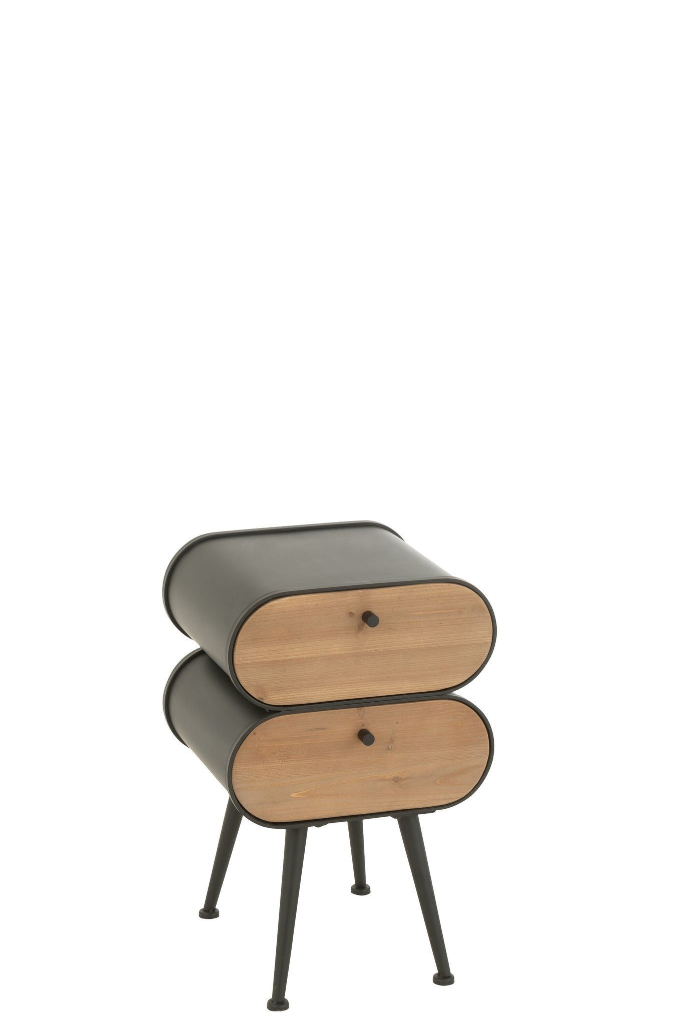 J-LINE KASTJE HOUT EN METAAL GRENENHOUT ZWART/LICHTBEIGE - Tuincentrum Lopik