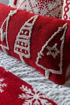 Cushion Christmas Trees Polyester Christmas Red/White Assortment Of 2 - Tuincentrum Lopik