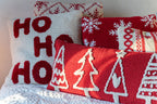 Cushion Christmas Trees Polyester Christmas Red/White Assortment Of 2 - Tuincentrum Lopik