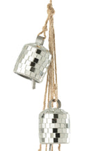 J-LINE DECORATIEVE HANGER 7 BELLEN IJZER/SPIEGEL ZILVER 45,5 CM