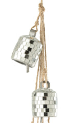 J-LINE DECORATIEVE HANGER 7 BELLEN IJZER/SPIEGEL ZILVER 45,5 CM