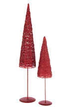 J-Line decoratieve kerstboom op voet papier/metaal rood large 85 cm