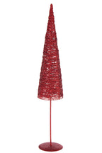 J-Line decoratieve kerstboom op voet papier/metaal rood large 85 cm