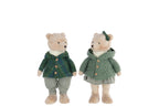 Bear Boy/Girl Polyester Beige/Dark Green Assortment Of 2 - Tuincentrum Lopik