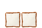 Kussen Eekhoorn Polyester Bruin/Roomwit Klein Assortiment Van 2 - Tuincentrum Lopik