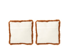 Kussen Eekhoorn Polyester Bruin/Roomwit Klein Assortiment Van 2 - Tuincentrum Lopik