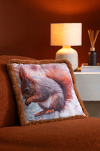 Kussen Eekhoorn Polyester Bruin/Roomwit Klein Assortiment Van 2 - Tuincentrum Lopik