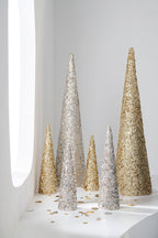 J-Line decoratieve kerstboom Cone foam/kunststof goud 56 cm