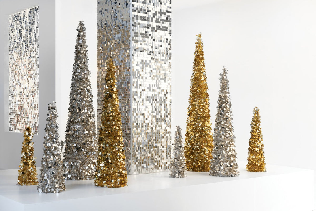 J-Line decoratieve kerstboom Cone foam/kunststof goud 56 cm