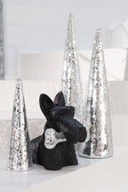 J-LINE DECORATIEVE KERSTBOOM CONE SPIEGEL/FOAM ZILVER 40 CM