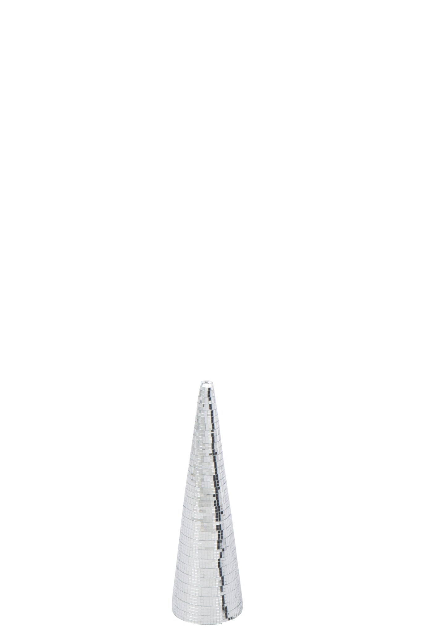 J-LINE DECORATIEVE KERSTBOOM CONE SPIEGEL/FOAM ZILVER 40 CM