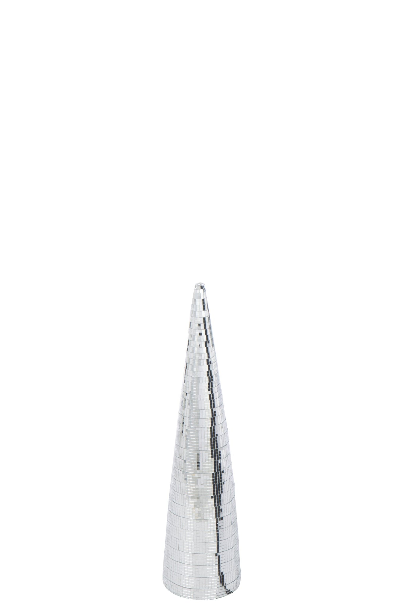 J-LINE DECORATIEVE KERSTBOOM CONE SPIEGEL/FOAM ZILVER 56 CM