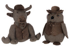 Doorstop Bull + Hat Polyester Dark Brown - Tuincentrum Lopik