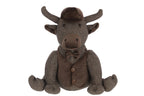 Doorstop Bull + Hat Polyester Dark Brown - Tuincentrum Lopik