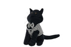 Doorstop Cat Pied-De-Poule Polyester Black/White - Tuincentrum Lopik