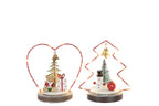 Bear + Snowman Led Heart + Tree Plywood Christmas Red/White Assortment Of 2 - Tuincentrum Lopik