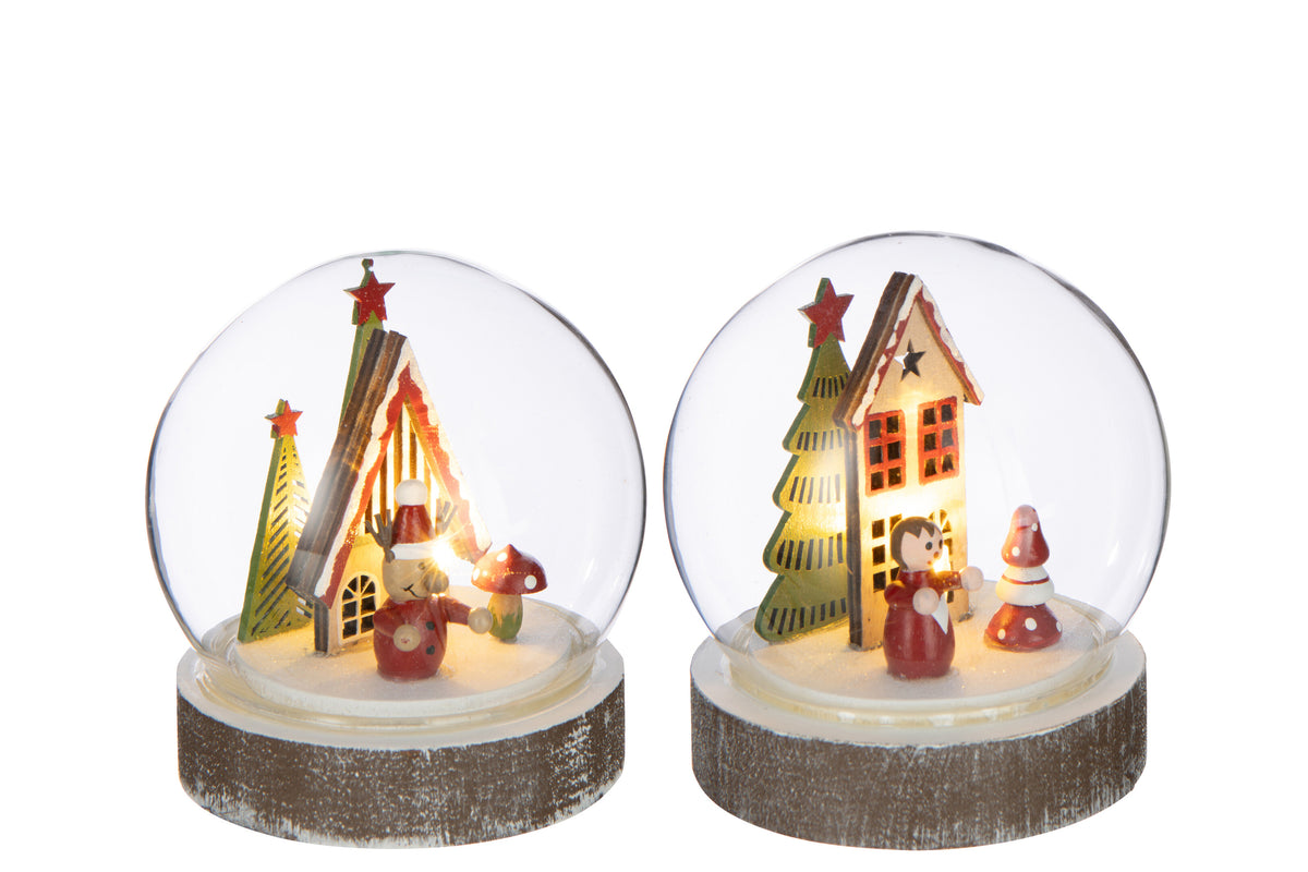 J-LINE BAL LED HUIS TRIPLEX WIT/KERST ROOD ASSORTIMENT VAN 2 - Tuincentrum Lopik