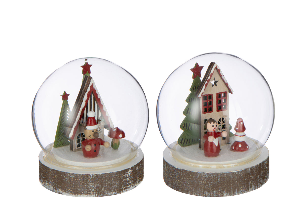 J-LINE BAL LED HUIS TRIPLEX WIT/KERST ROOD ASSORTIMENT VAN 2 - Tuincentrum Lopik