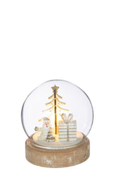 J-Line LED-lichtobject Santa multiplex/glas wit 11 cm