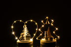 Bear + Snowman Led Tree + Heart Plywood White/Gold Colored Assortment Of 2 - Tuincentrum Lopik