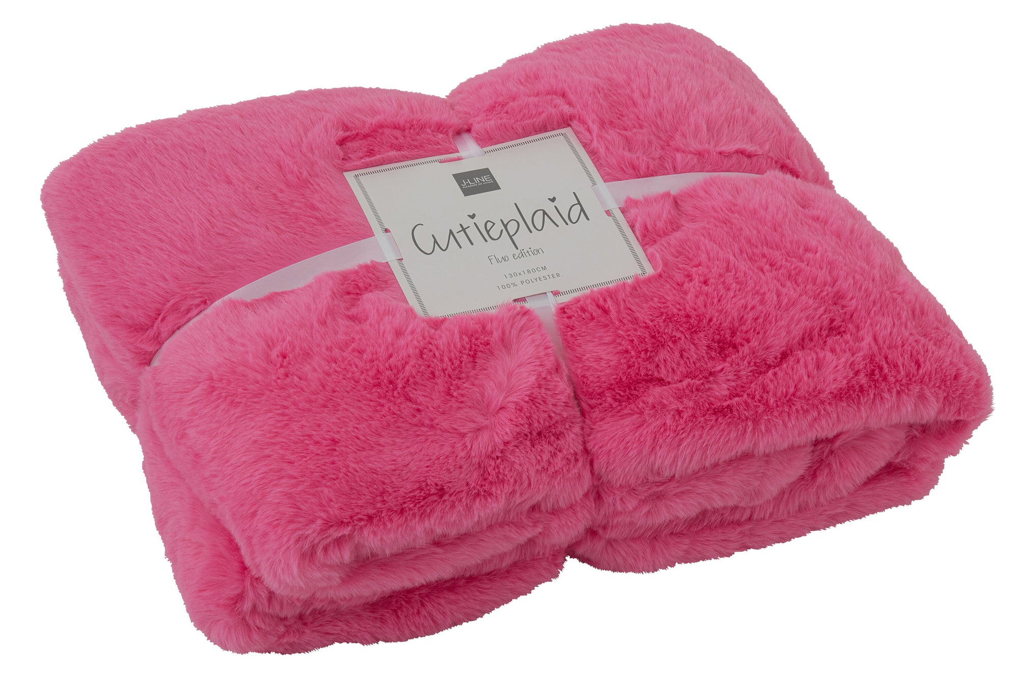 J-LINE DEKEN CUTIE POLYESTER NEONROZE - Tuincentrum Lopik