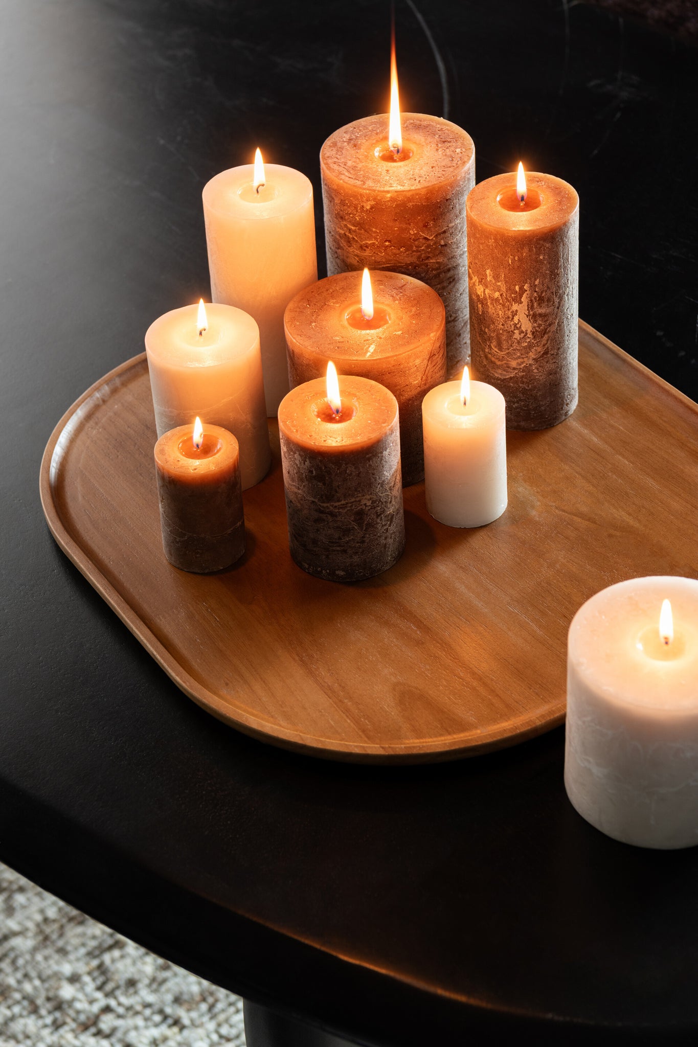 Decoratief dienblad Rubberhout Donkerbruin Groot
