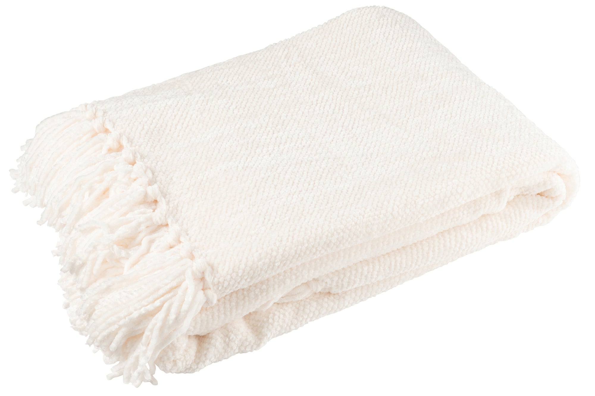 J-LINE DEKEN CHENILLE POLYESTER WIT - Tuincentrum Lopik