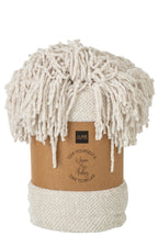 J-LINE DEKEN CHENILLE POLYESTER ECRU - Tuincentrum Lopik