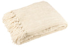 J-LINE DEKEN CHENILLE POLYESTER ECRU - Tuincentrum Lopik