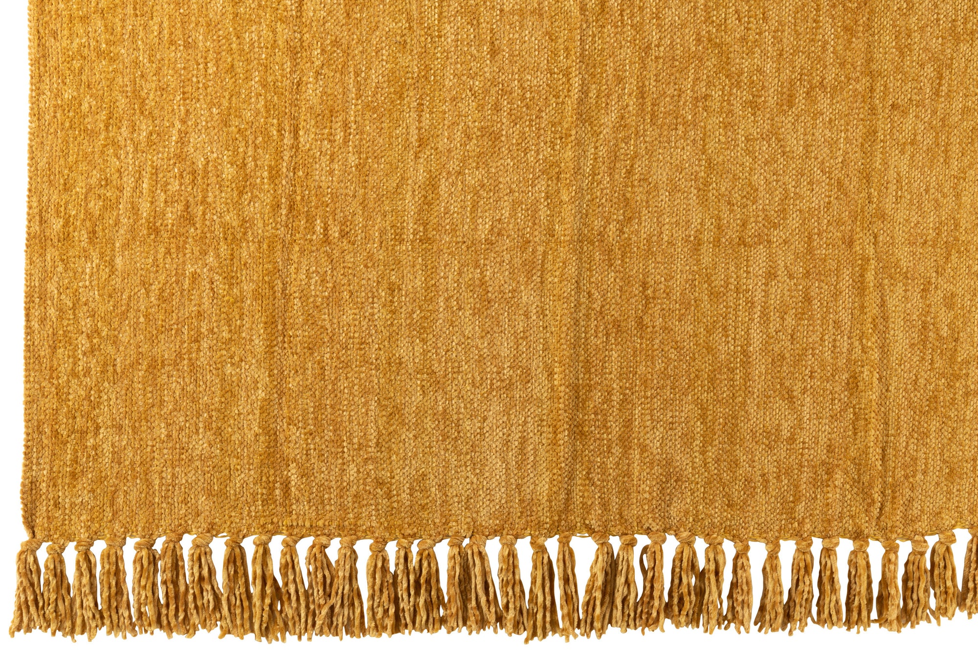 J-LINE DEKEN CHENILLE POLYESTER OKERGEEL - Tuincentrum Lopik