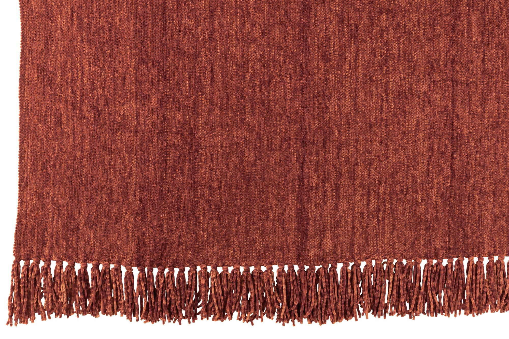 J-LINE DEKEN CHENILLE POLYESTER ROESTBRUIN