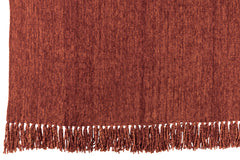 J-LINE DEKEN CHENILLE POLYESTER ROESTBRUIN
