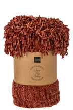 J-LINE DEKEN CHENILLE POLYESTER ROESTBRUIN - Tuincentrum Lopik