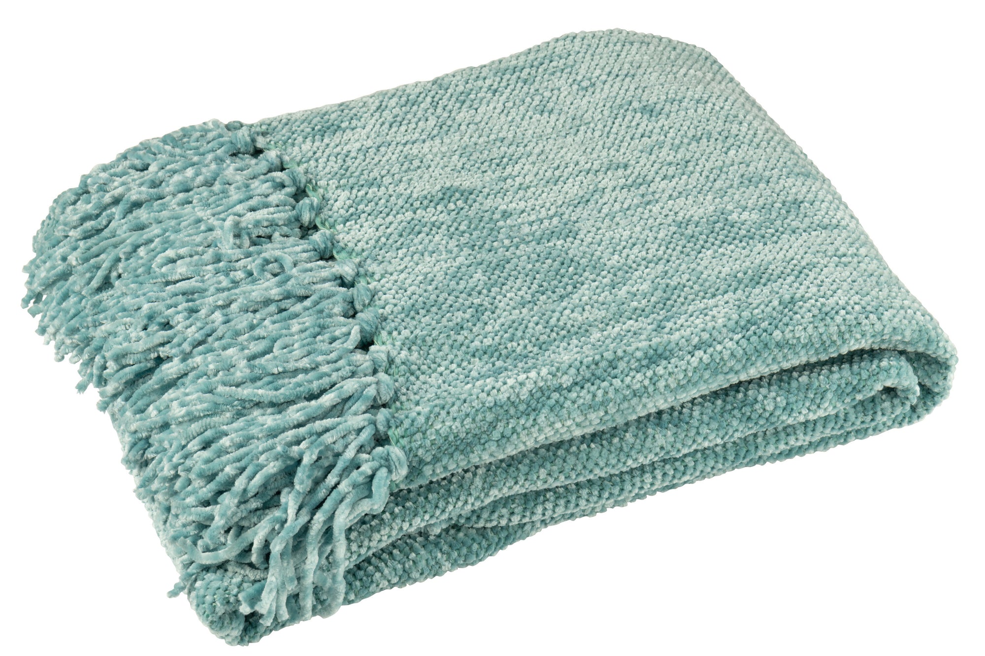 J-LINE DEKEN CHENILLE POLYESTER TURQUOISE - Tuincentrum Lopik