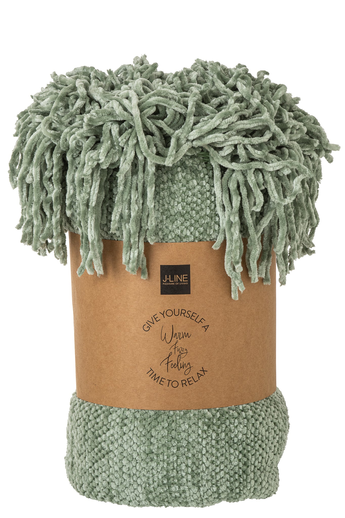 J-LINE DEKEN CHENILLE POLYESTER MOSGROEN - Tuincentrum Lopik