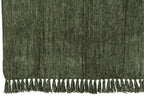 J-LINE DEKEN CHENILLE POLYESTER DONKERGROEN - Tuincentrum Lopik