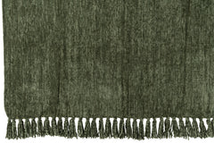 J-LINE DEKEN CHENILLE POLYESTER DONKERGROEN - Tuincentrum Lopik