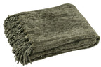 J-LINE DEKEN CHENILLE POLYESTER DONKERGROEN - Tuincentrum Lopik