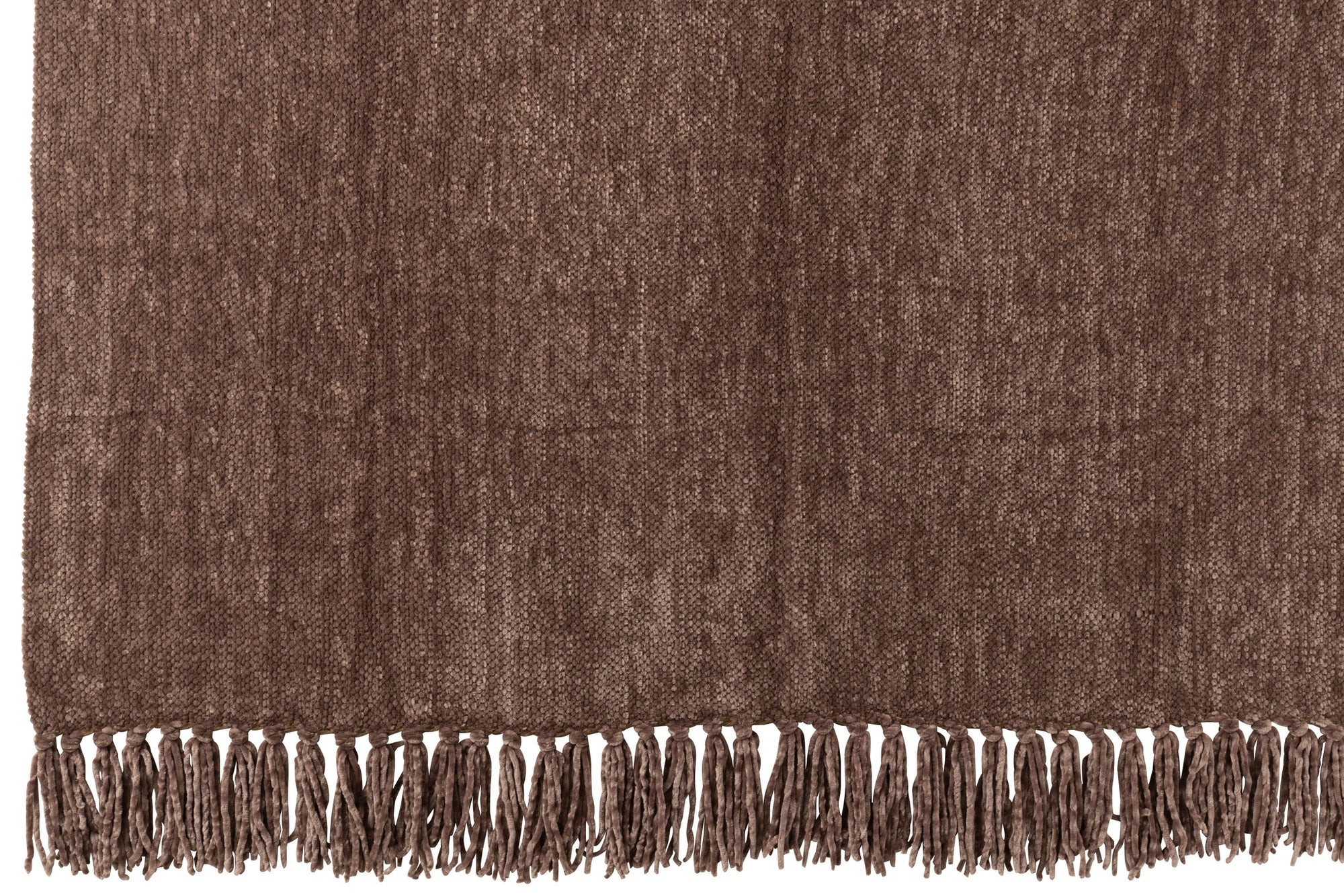 J-LINE DEKENTJE CHENILLE POLYESTER DONKERBRUIN - Tuincentrum Lopik