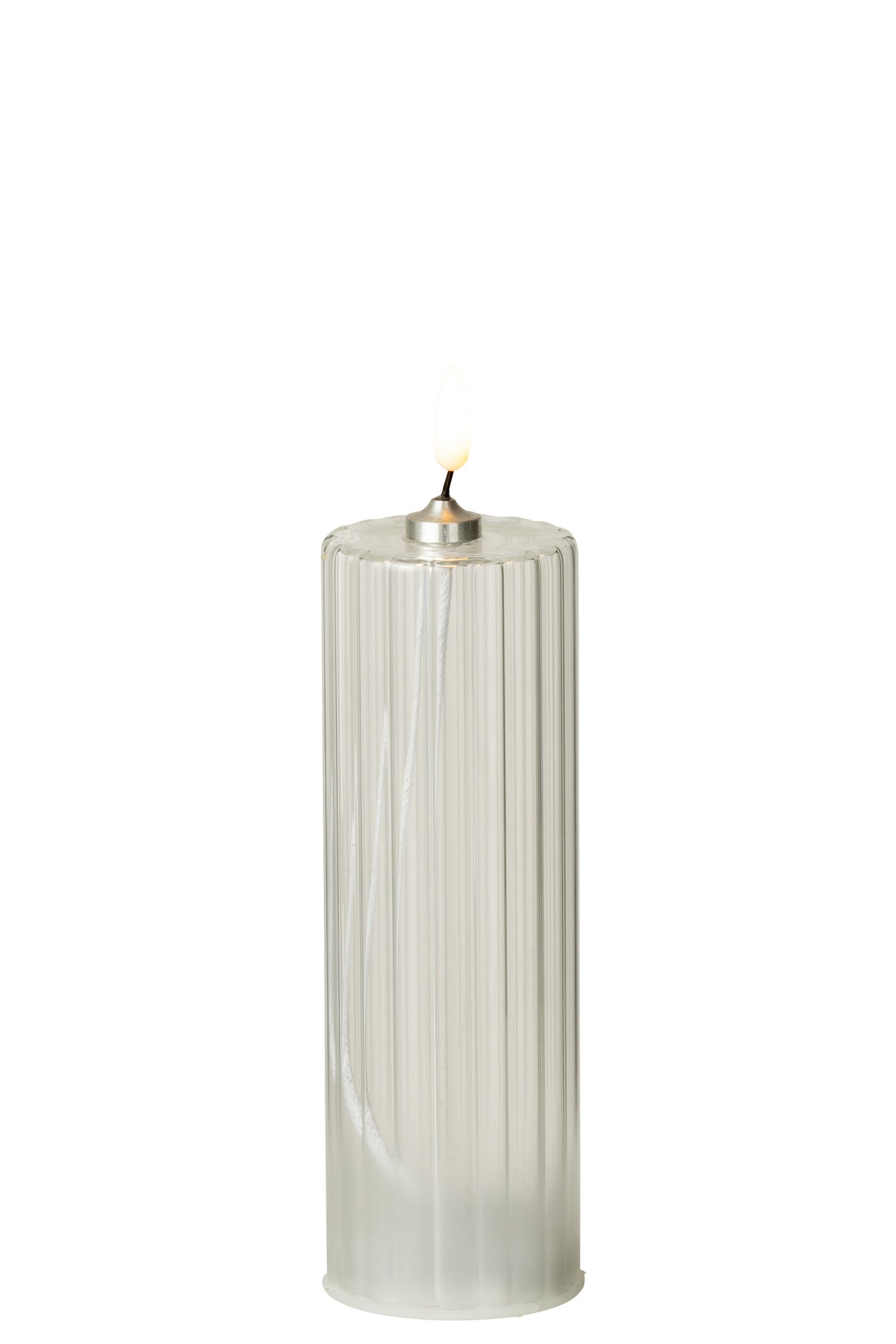 Led Candle Stripes Glass Transparent Large - Tuincentrum Lopik