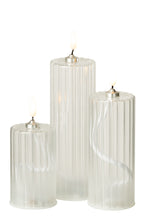 Led Candle Stripes Glass Transparent Large - Tuincentrum Lopik