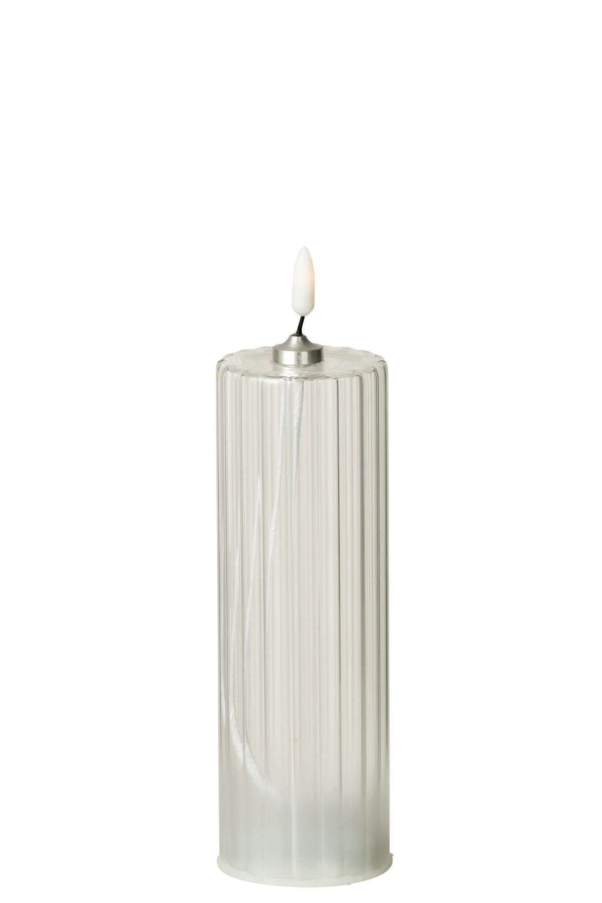 Led Candle Stripes Glass Transparent Large - Tuincentrum Lopik