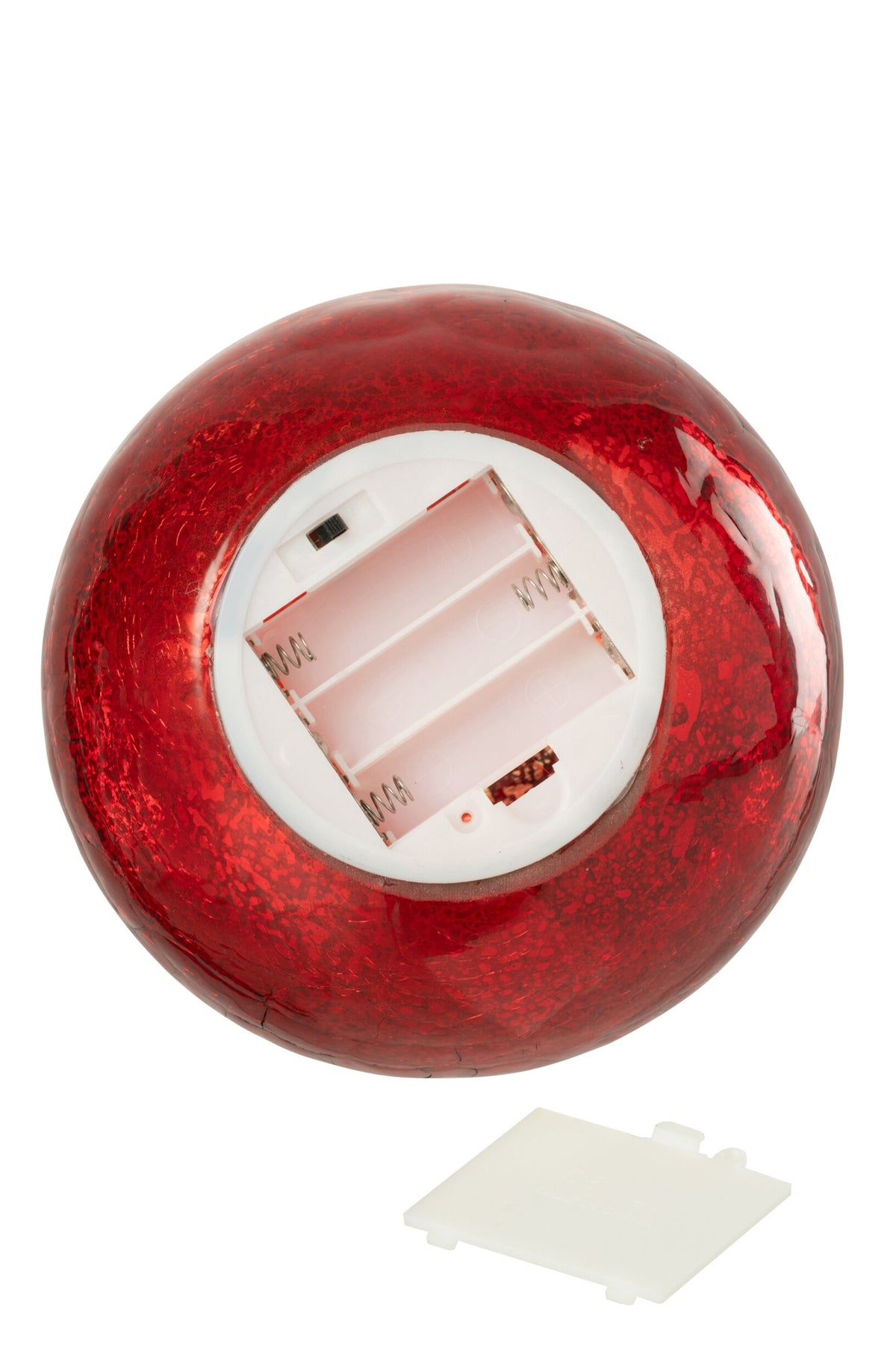 J-Line LED-kerstbal glas rood klein 15 cm