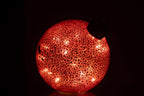 J-Line LED-kerstbal glas/ijzer rood medium 20 cm