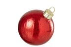 J-Line LED-kerstbal glas/ijzer rood medium 20 cm